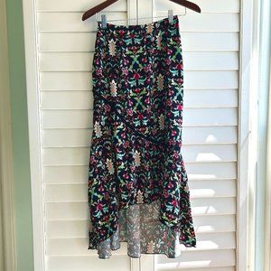 EarthBound Black Floral Flowy Maxi Skirt *Like New*